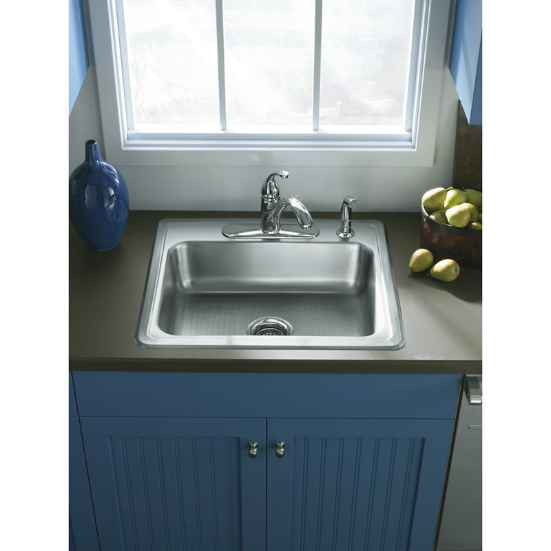 Middleton 25'' L Drop-In Single Bowl Stainless Steel Kitchen Sink