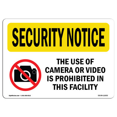 Use of Camera or Video Prohibited Sign