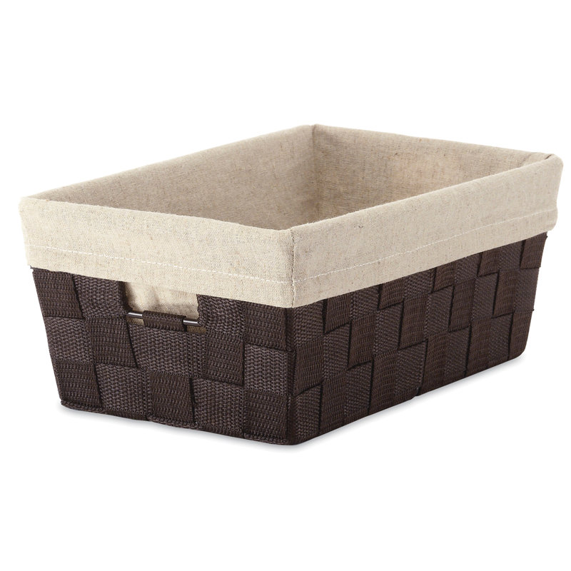Fourre-tout tissé avec panier en tissu de doublure, H 4,2 po x l 12,25 po x P 6,88 po