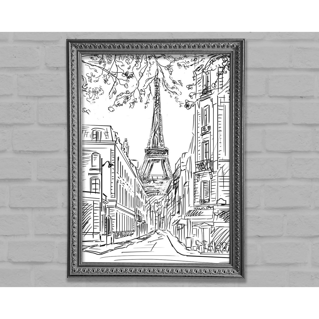 Gerahmtes Leinwandbild Eiffel Tower Streets 1 Framed Print