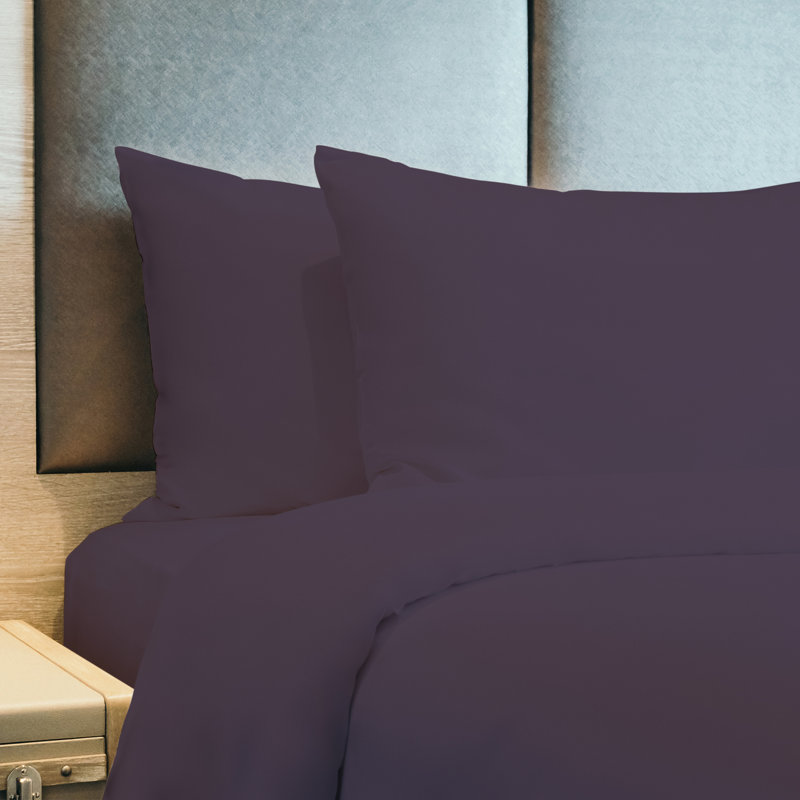 Microfiber Sheet Set, King Sheet Set + 1 Fitted Sheet + 4 Pillowcases, Eggplant
