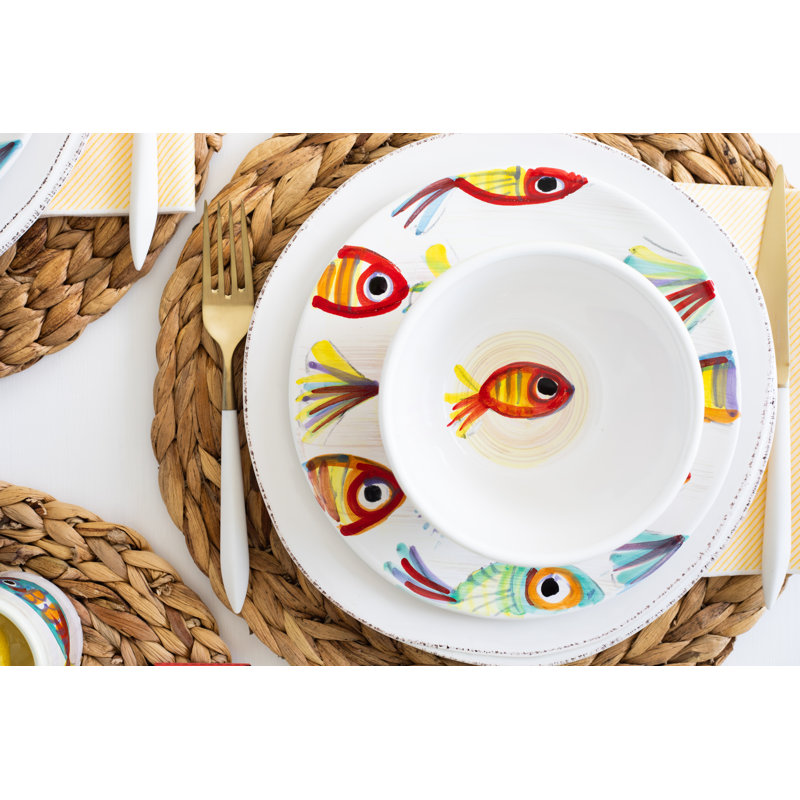 Pesci Colorati Handmade Earthenware Cereal Bowl
