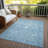Dahana Blue Washable Indoor-Outdoor Rug - -1419990563