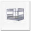 Lit superposé double en bois d'hévéa double avec lit gigogne, échelle et garde-corps, convertible en 2 lits doubles, avec lit gigogne simple, gris-1040923648