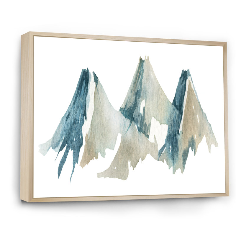 Blue High Mountain Range I - reproduction sur toile, H 34 po x l 44 po, Toile avec cadre en érable