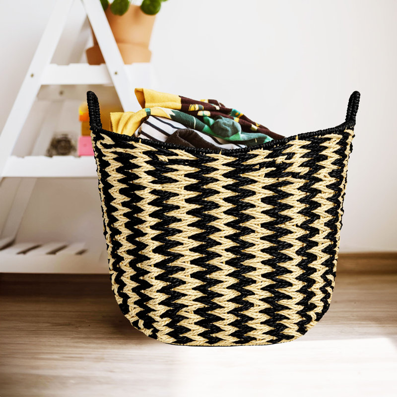 Zigzag Woven Paper Rope Basket