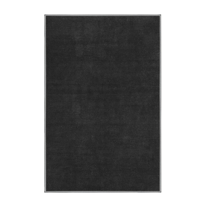 Tapis en chenille / polyester tissé à la machine de couleur unie Vanwyk, Rectangle 5 pi x 7 pi