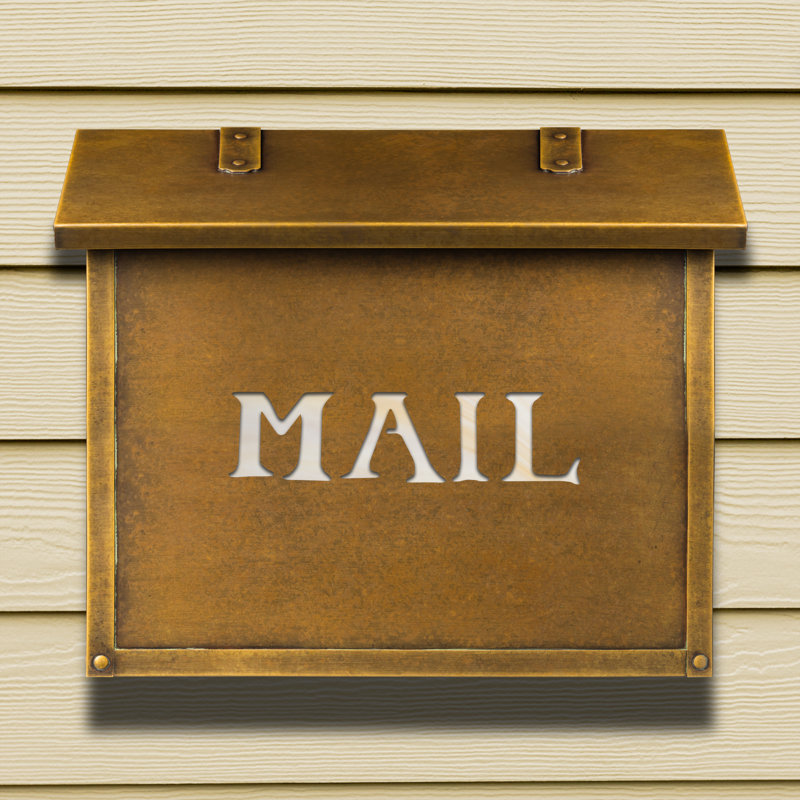 Classic Brass Wall Mounted Mailbox, Honey, Warm Brass