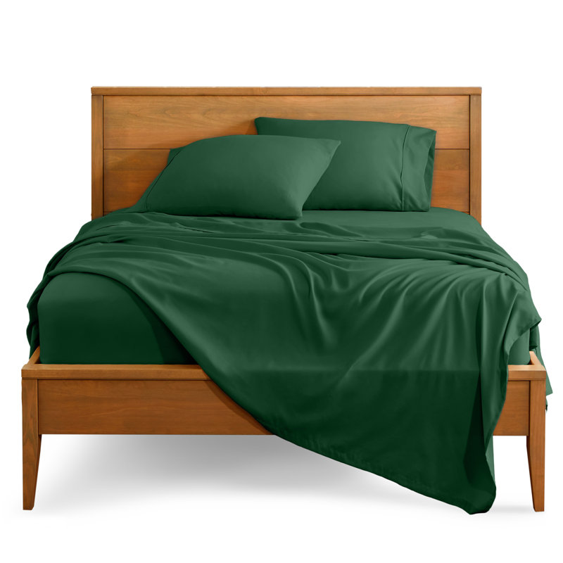 Bare Home Ultra-Soft Microfiber Sheet Set, Cal.King Sheet Set + 1 Fitted Sheet+2 Pillowcases, Forest Green