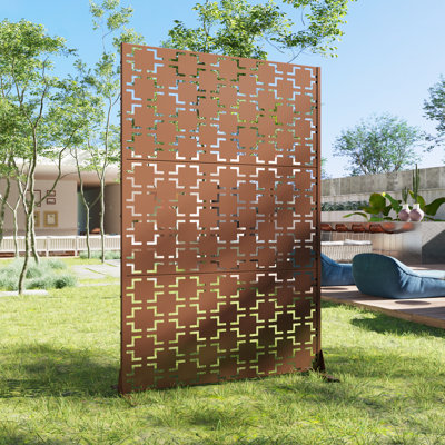 6 ft. x 4 ft. Metal Privacy Screen Outdoor Privacy Screen by Wooakway