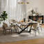 Grande table de salle à manger rectangulaire de 70,9 po Hugette pour 6 à 8 personnes, table de salle à manger en pierre frittée moderne avec base en acier inoxydable noir, table de salle à manger pour la maison de salon (table seulement)-144438349