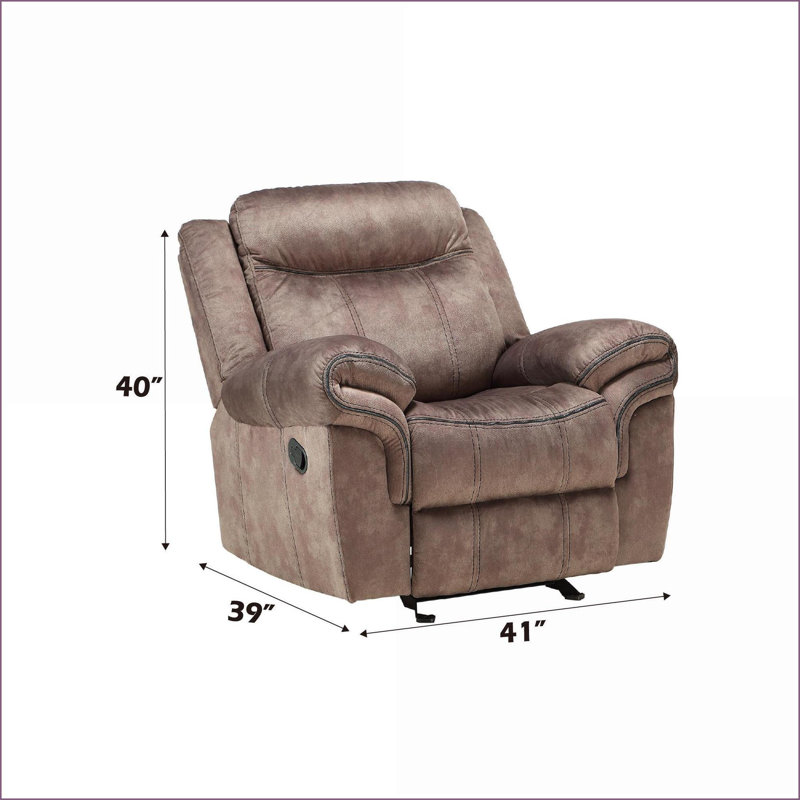 Recliners, Two-Tone Glider Motion Recliner with Tufted Back | Zubaida | Chocolate | Velvet, Tan