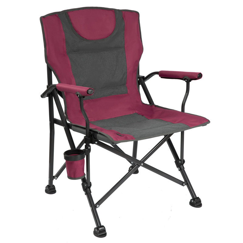 Kron Folding Camping Chair, Red/Gray