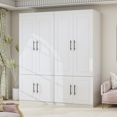 4-Door Wardrobe Armoires, White by Red Barrel Studio