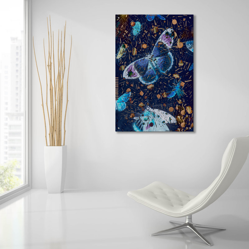 Art mural épique «Confetti with Butterflies 1» par Lori Arbel, 24 po x 36 po, H 36 po x l 24 po
