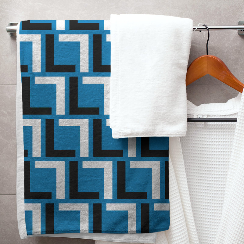 Bath Towel, Honolulu Blue/Black/White