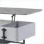 Gris et gris Table basse blanche à plateau relevable avec rangement dissimulé pour le salon