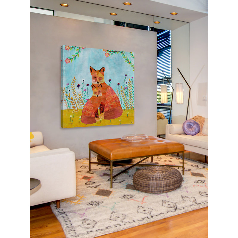 'Autumn Foxes' Print on Wrapped Canvas, 32" H x 32" W x 1.5" D