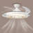42Inch Round Semi Flush Mount Ceiling Fan With Light Crystal Chandelier With Fan