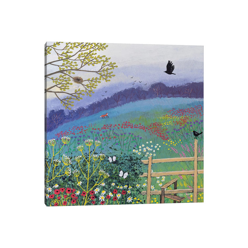 Over The Stile by Jo Grundy - Wrapped Canvas Painting, 30.48 cm H x 30.48 cm W