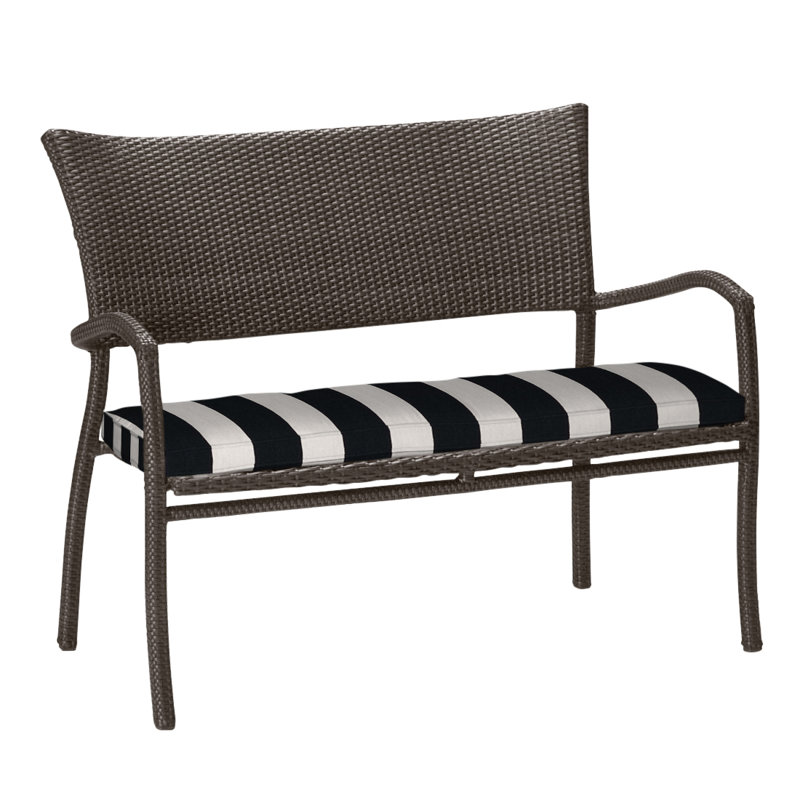 Banc tissé Skye - Noyer noir, Noyer noir, Sunbrella® ‑ Cabana à rayures minuit, Welt
