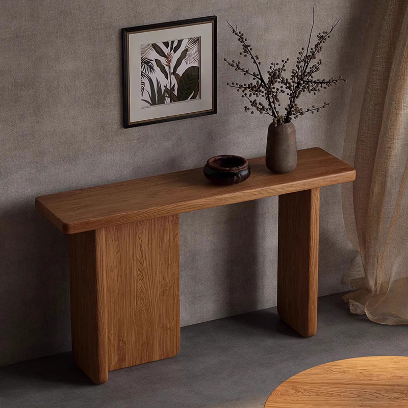 Console en bois massif de style moyen-antique, Brun
