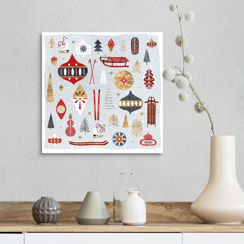 Reproduction d’art sur toile, "Christmas chalet IV" par Victoria Borges, H 16 po x l 16 po x P 1,25 po, Toile tendue