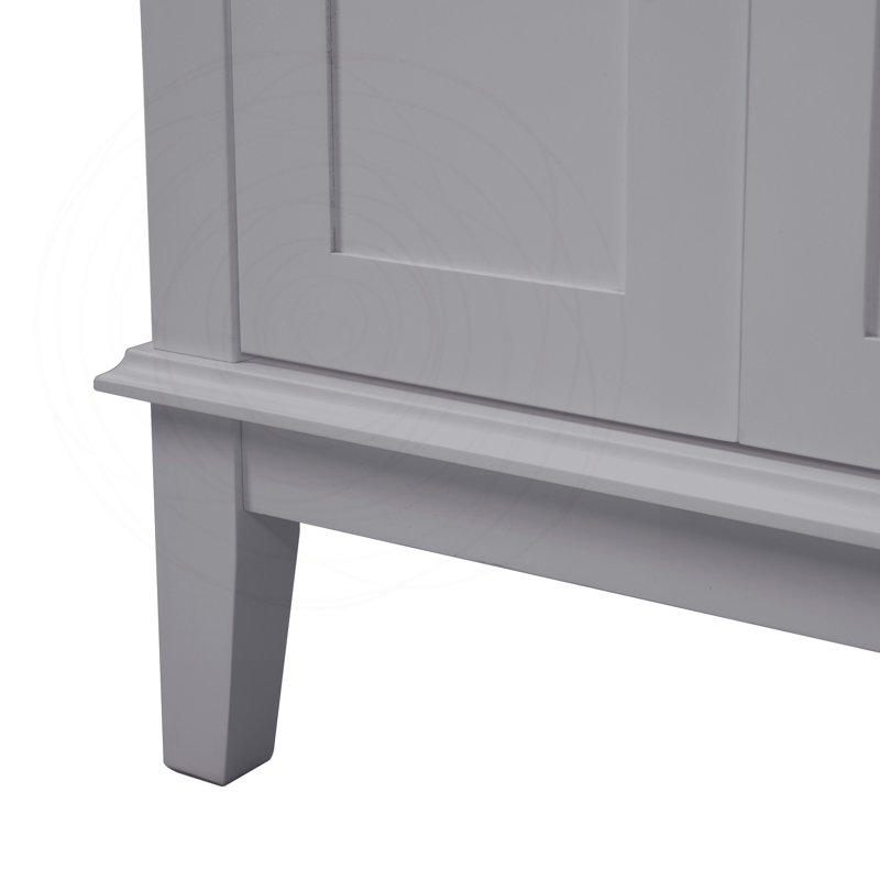 Meuble-lavabo 30 po avec lavabo en céramique et portes à fermeture en douceur, Gris