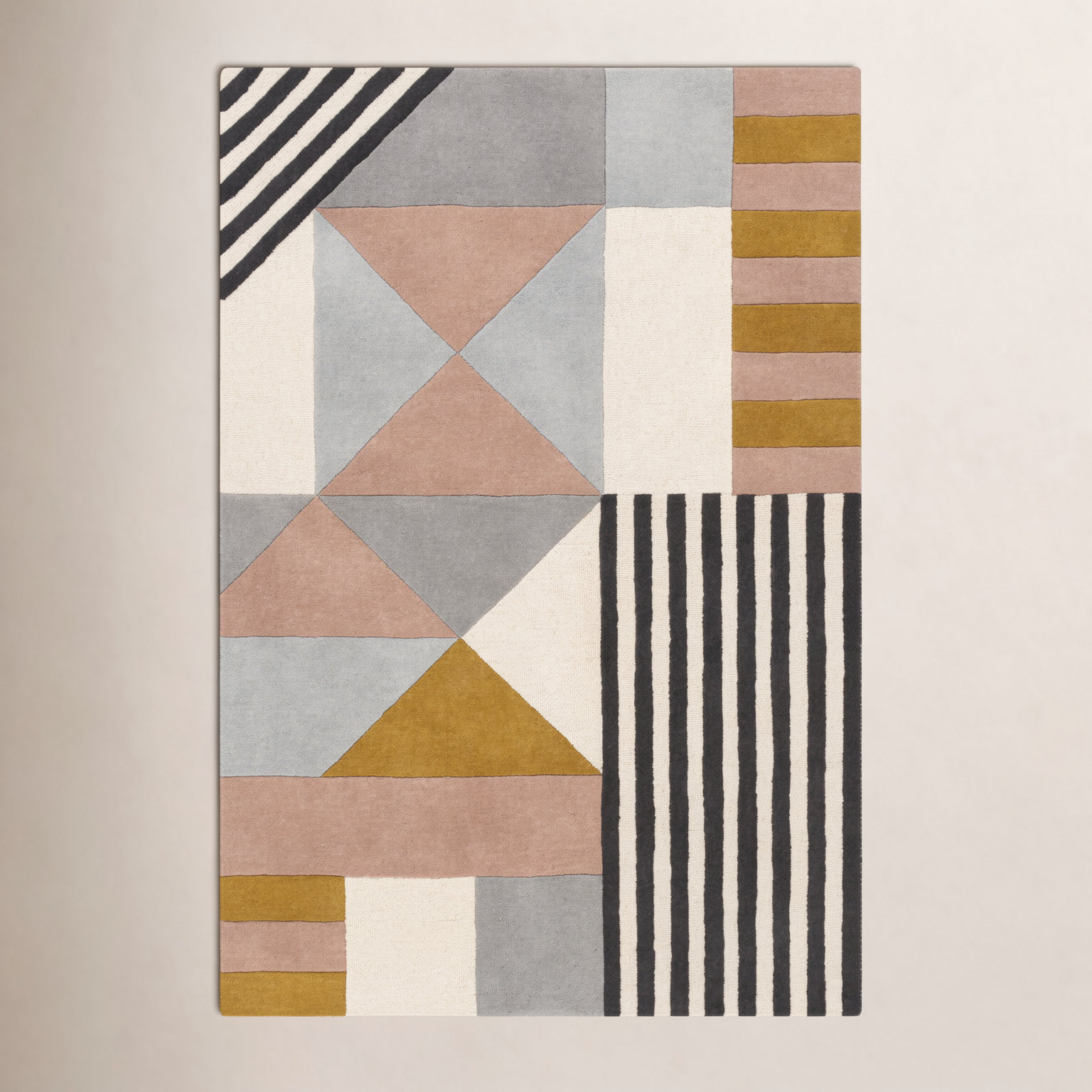 Laureate Cream Light Gray Hand-Tufted Wool Rug, Rectangle 2' x 3'