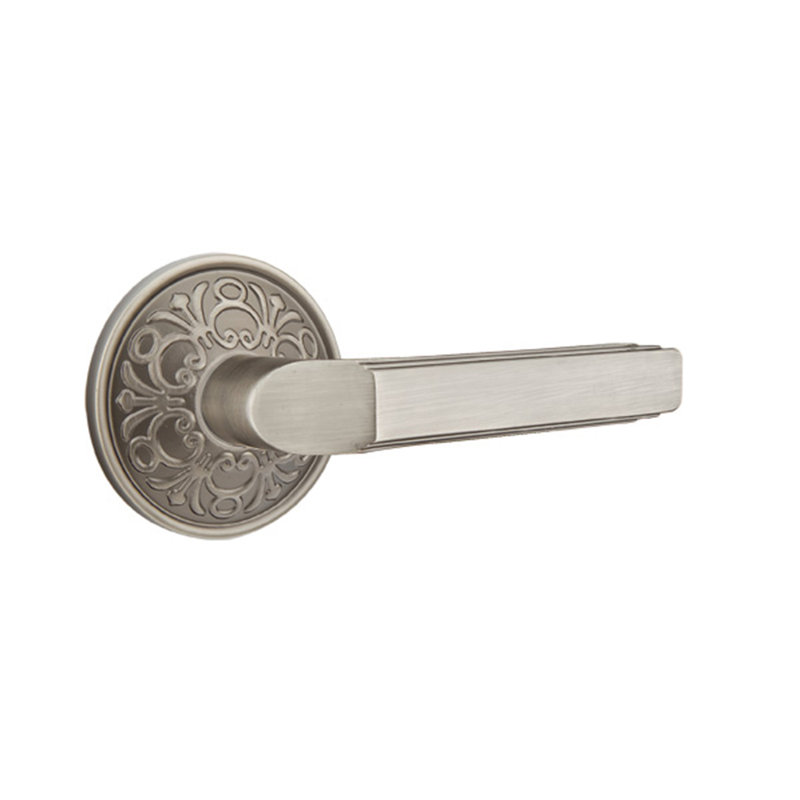 Poignée de porte avec rosette Milano Passage (Hall & Closet), Gauche, Nickel antique