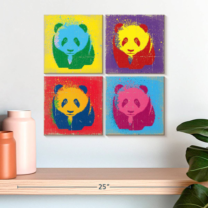 Brampt Paint Splash Pandas, H 18 po x l 18 po