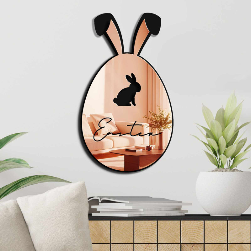Miroir décoratif élégant, or rose, 11,4 po x 19,7 po | 100% PLEXIGLASS (épaisseur: 0,04 pouce) et 100% EVA (épaisseur: 0,4 pouce) | Bandes double face, parfaites pour les décorations de Pâques | Décoration élégante pour la maison et le bureau