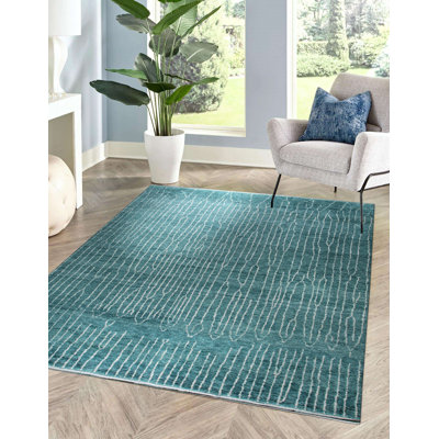 Tapis vert en laine noué à la main Berber