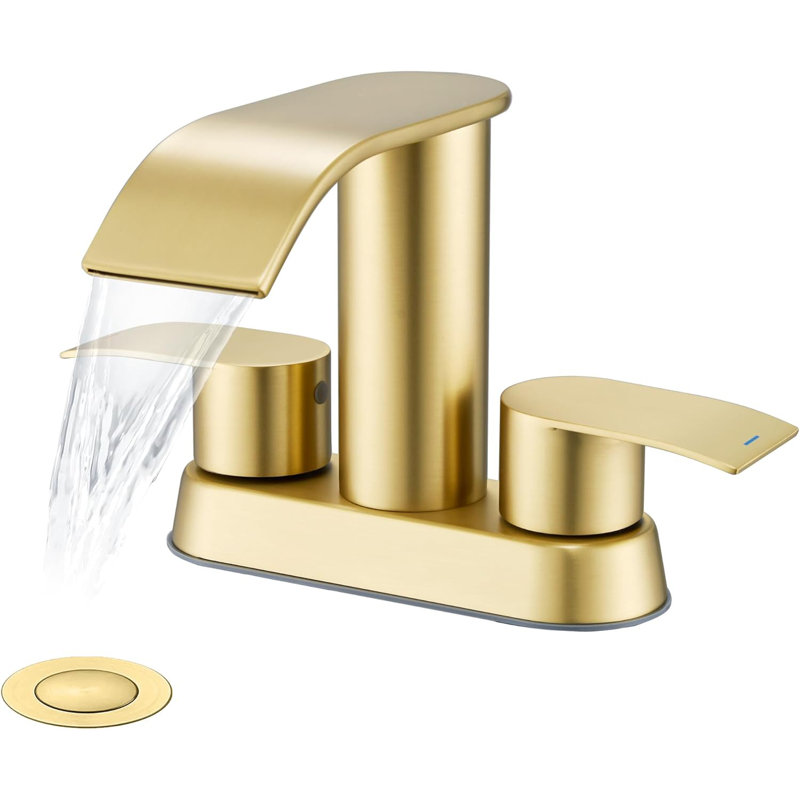 Robinet pour salle de bain Waterfall, Or brossé
