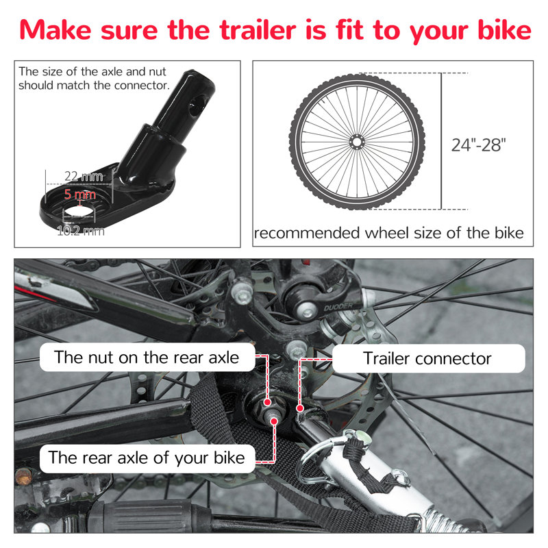 Red and Gray 2-in-1 Pet Bike Trailer and Stroller