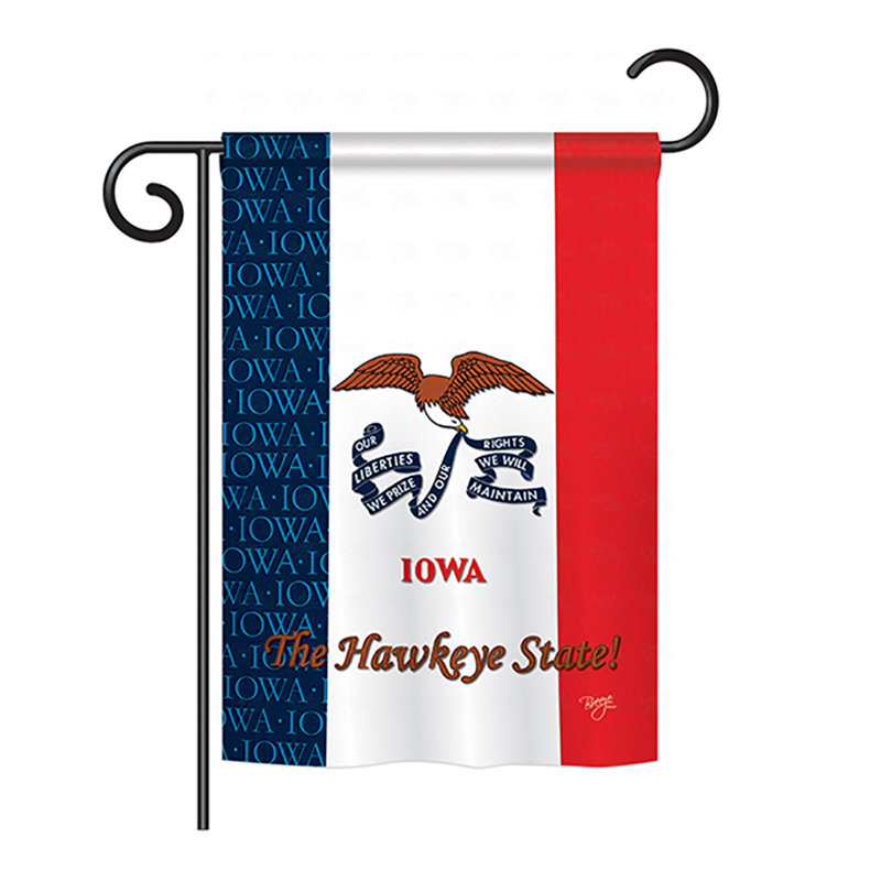Double Sided Polyester House Flag, 40" H x 28" W, Iowa