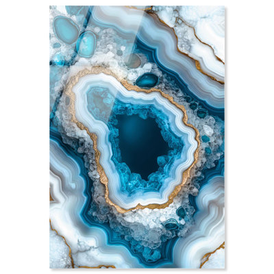Gilded Geode Eye I Acrylic Blue Geode Wall Art by Art Remedy, Ready to Hang