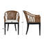 Chaise d'appoint rembourrée en rotin