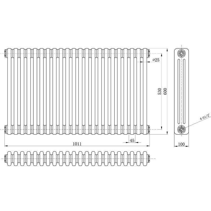 Horizontal Traditional Colosseum Radiator