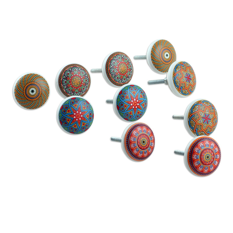 Novica Handmade Moroccan Style Ceramic Knobs