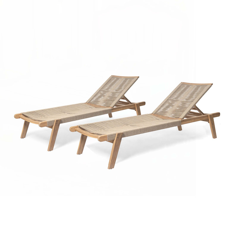 Chaise longue d'extérieur en corde (ensemble de 2)