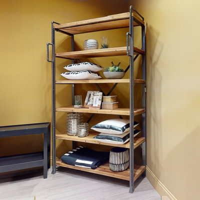 Signal Hill 217cm H x 131cm W Solid Wood Etagere Bookcase