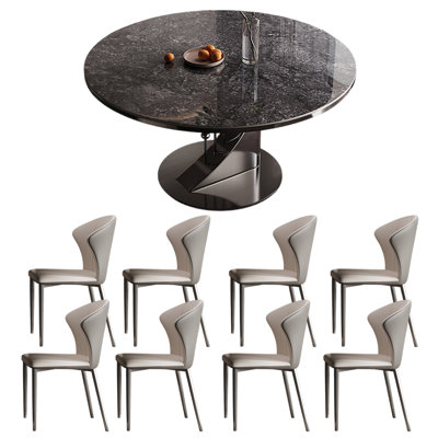 Light luxury household round dining table sets