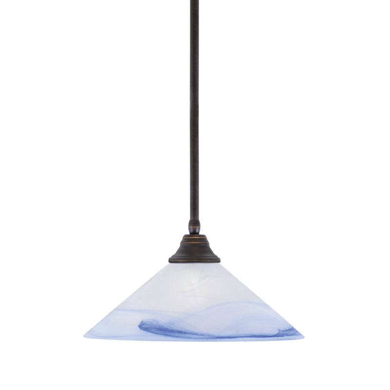 Any Stem Hung Pendant, Dark Granite, Blue, 9" H x 16" W x 16" D