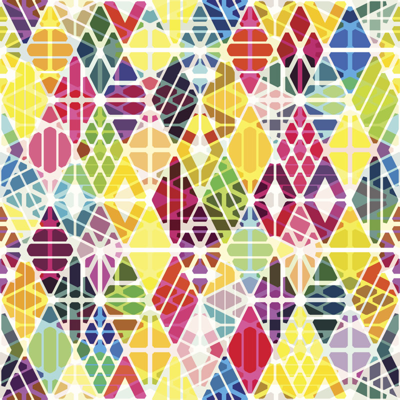 Geometric Seamless Pattern - Wrapped Canvas Print, 30cm H x 30cm W x 3.8cm D