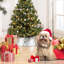 Collier d'arbre de Noël en acier 26 x 26 x 9, jupe d'anneau des Fêtes durable pour décoration festive et dissimulation de support