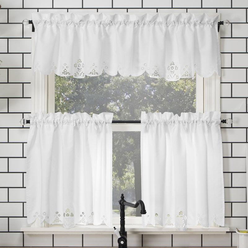 Mariela Floral Tailored Kitchen Curtain, 58" W x 36" L