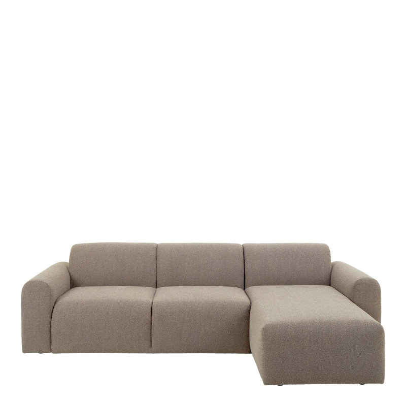 2 Seater Sofa & Chaise, Beige, Right Hand Facing