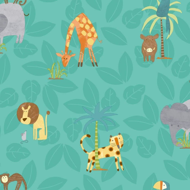 Make Believe Jungle Friends 10m x 53cm Matte Wallpaper Roll