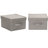 Fabric Storage Bins, Soft Poly Linen with Sturdy Sides, Attached Handle and Fully Removable Lid-444069319-444069317